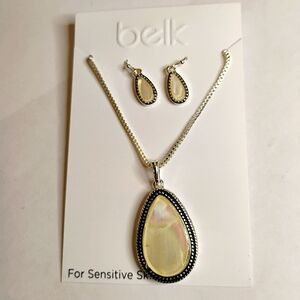 Beauty: Belk's Simulated Opal Necklace‎ and Earring Set for Sensitive Skin
